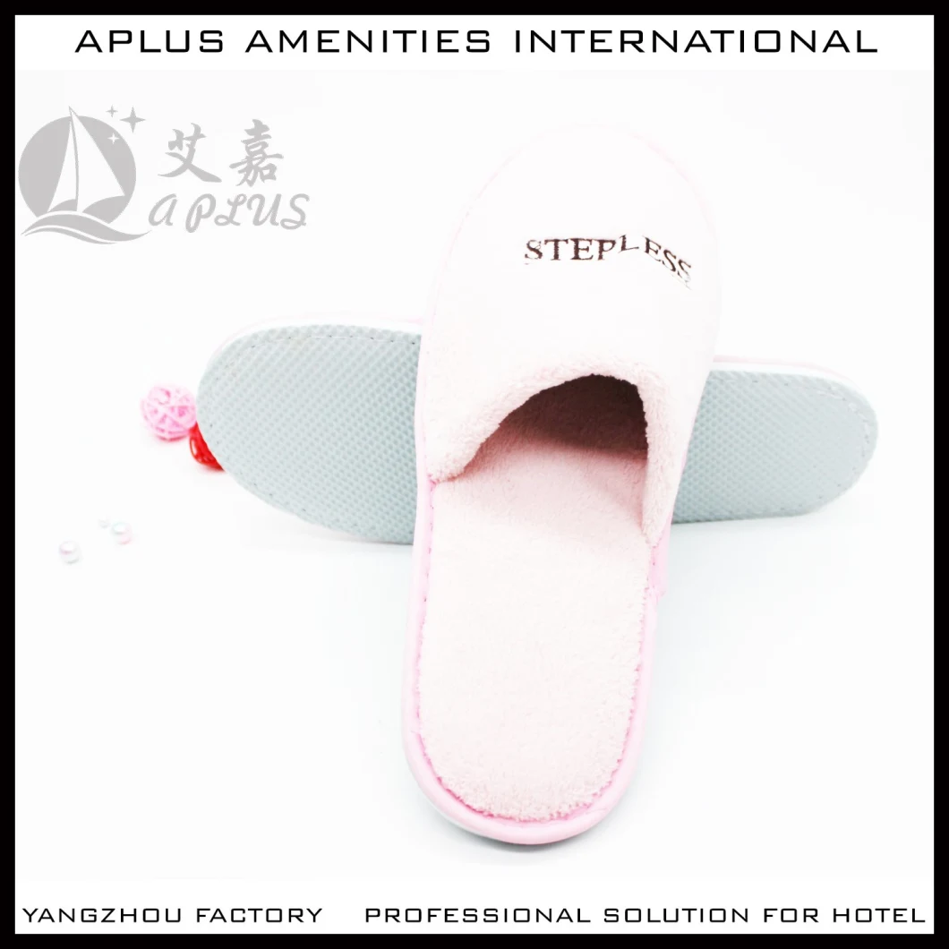 Pink Coral Velvet Hotel Slipper