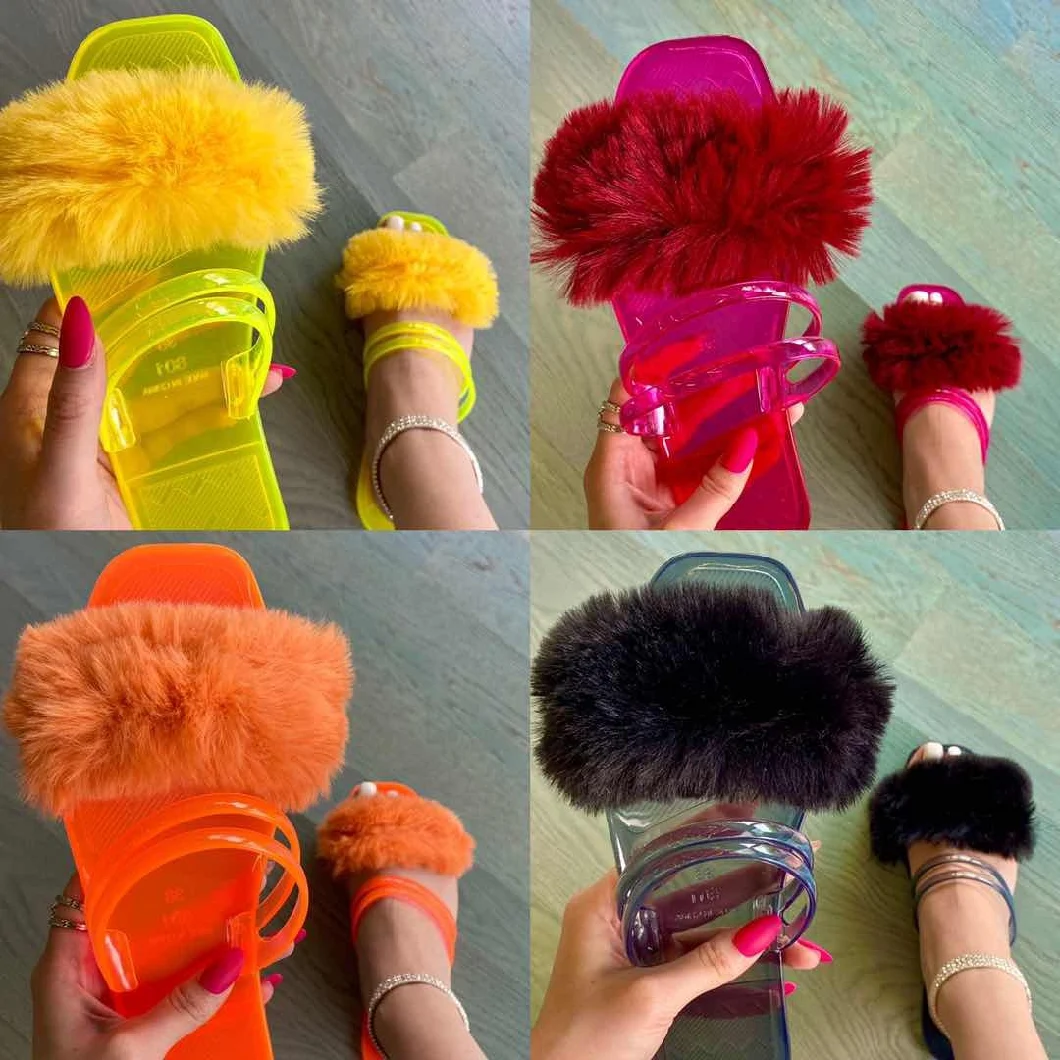 2020 Women Fur Slippers Wholesale, Slide Sandals, Beauty Fur Slippers