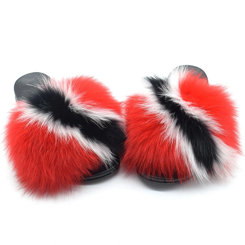 Wholesale Furry Fluffy Fur Slides Vendor Fur Slippers Sandals for Women