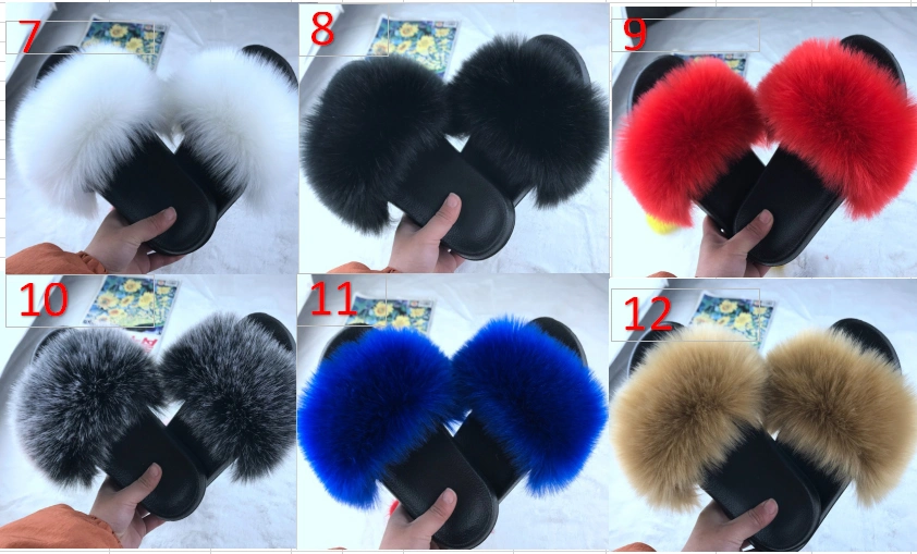 Women Indoor House Flat Fluffy Designers Furry Wholesale Fur Super Soft Home Luxury House Ladies Slippers for Women