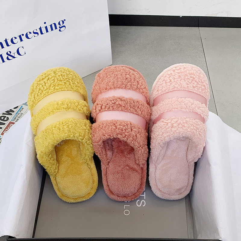 2020 Best Selling Men Wholesale Fur Slippers Women Fashion Plush Flat Slides Sandals Beryliya Indoor Slippers