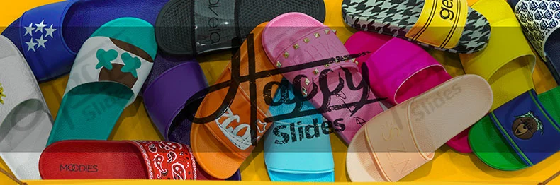 Happyslides PVC Latest Ladies Sandals Design Flat Sandal Women House Custom Slipper, Custom Blank PVC Ladies for Women Slipper Slides Sandals