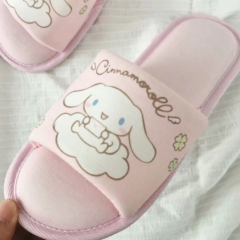 Fashion Cartoon Sandals and Slippers Female Home Indoor Couple Pure Cotton Breathable Non-Slip Slippers