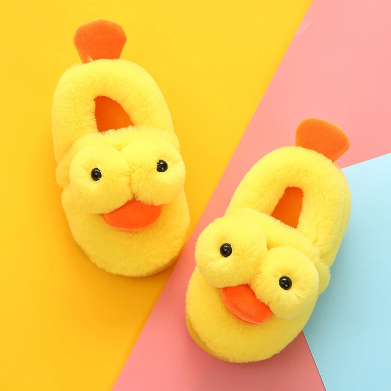 Cute Home Children's Cotton Shoes Slip on Small Duck Baby Plush Slippers