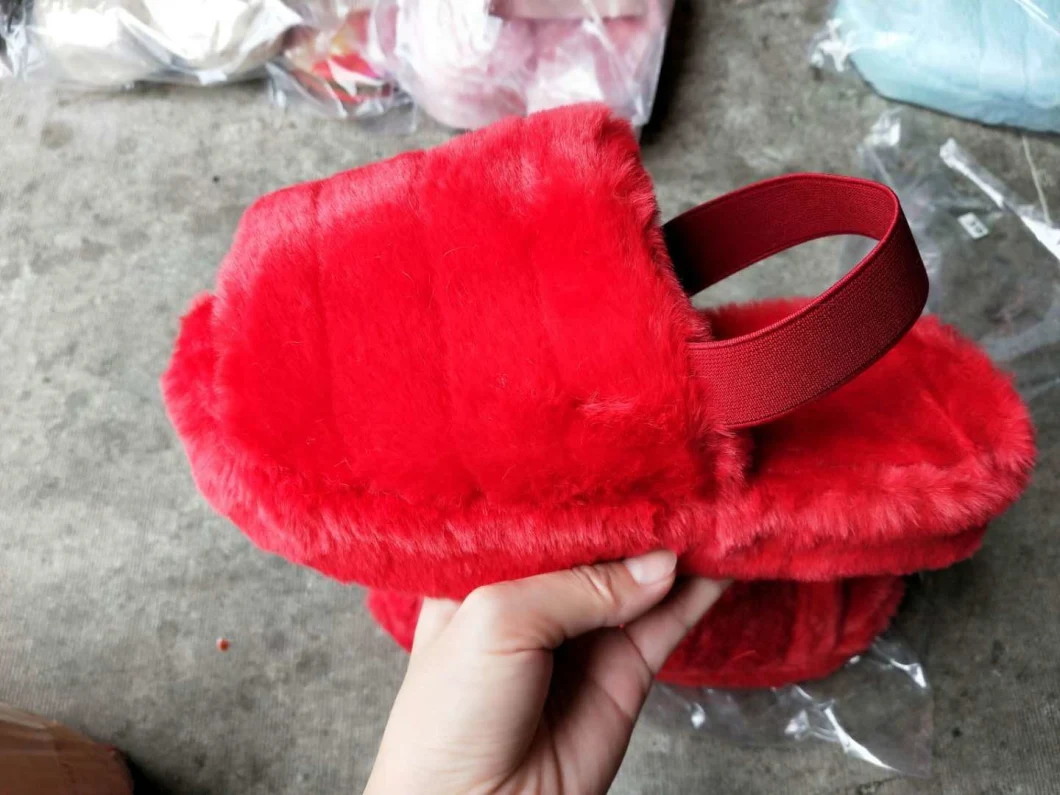 Wholesale Fur Slides for Women Ladies 2 Strap Sandals Factory Wholesales Slippers