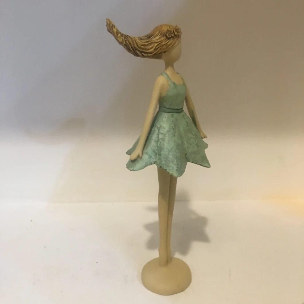 Standing Girls Statue Purple Green Blue Figures of Ballet Dancer Resin Fantasy Figurines