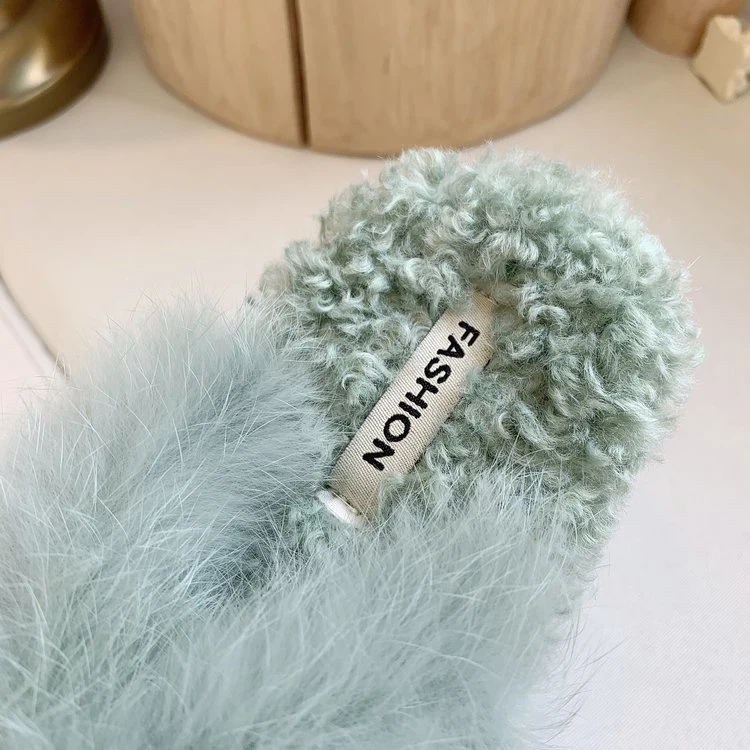 Bedroom Slippers Indoor Girls Winter Home Slippers Women Fur Slippers