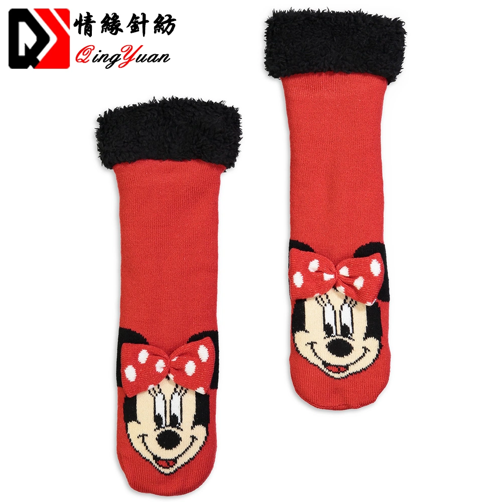 Custom 3D Cartoon Sherpa Fuzzy Socks Young Teens Indoor Slipper