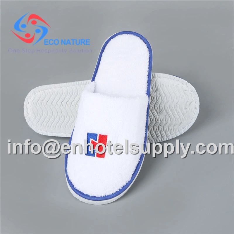 Kids Hotel Slippers Hotel Slipper Travel Logo Printed Opened Toe Coral Fleece Luxury Slippers for Hotels