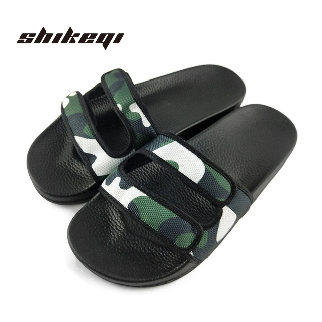 Greatshoe Wholesale Men Velcro Slipper Sandal Men's Slide Custom Print Beach Unisex Slide Slipper