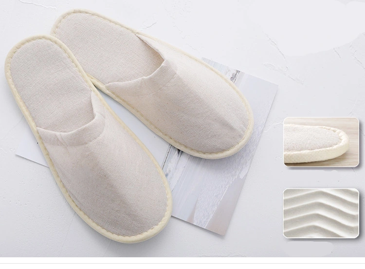 Close Toe Natural Burlap Slippers