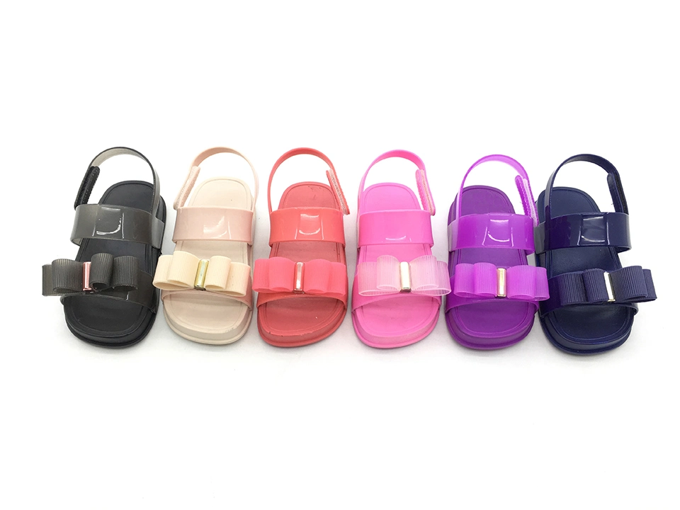 Jelly Sandals Baby Shoes Outdoor Slippers for Children Glitter Shiney Flower Upper Sandals