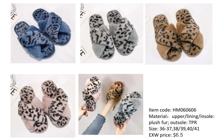 Womens Fuzzy Slippers Soft Plush Open Toe Faux Fur House Slide Sandals Indoor SPA Bedroom Flat Shoes with Elastic Strap