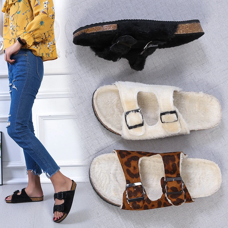 Wholesale Soft Fur Slippers, Cheap Price Women Sandals, Big Size 11 Ladies Slippers