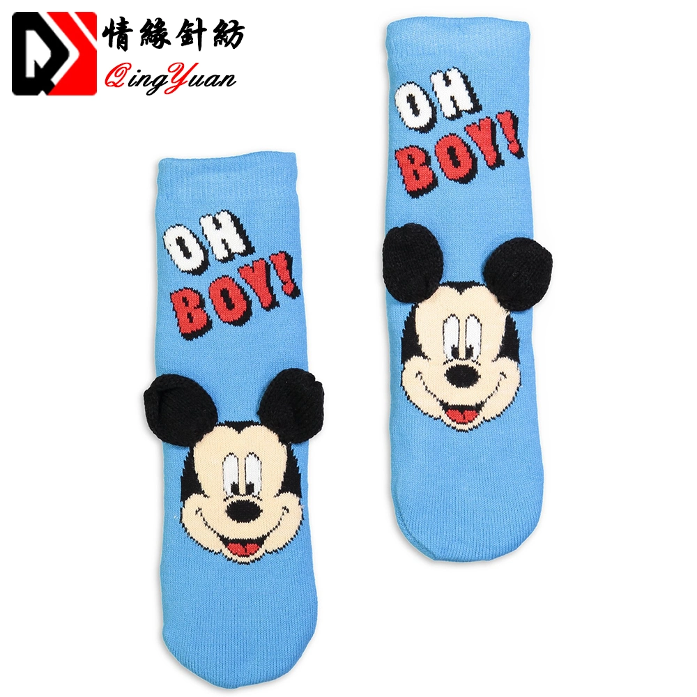 Custom 3D Cartoon Sherpa Fuzzy Socks Young Teens Indoor Slipper