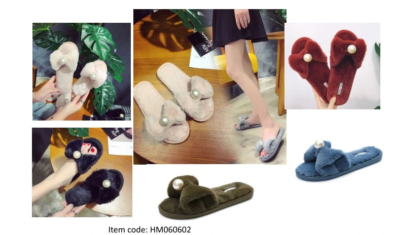 Womens Fuzzy Slippers Soft Plush Open Toe Faux Fur House Slide Sandals Indoor SPA Bedroom Flat Shoes with Elastic Strap