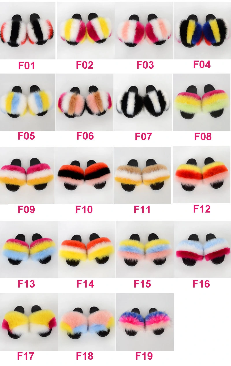 2021 Women's Fluffy Flip Flops, Faux Fur Slides Slippers Shoes, Outdoor Indoor Home Sandals