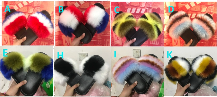 Women Indoor House Flat Fluffy Designers Furry Wholesale Fur Super Soft Home Luxury House Ladies Slippers for Women