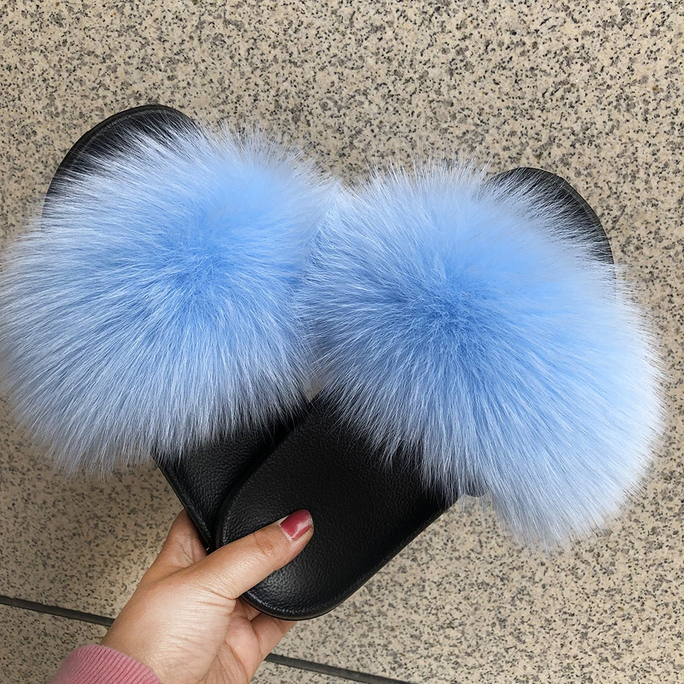 Custom Logo Women Wholesale Fur Slippers, Fur Sandals for Ladies, Women Fur Slides