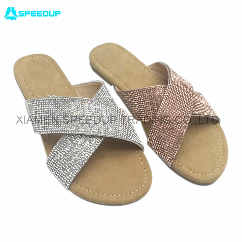 Wholesale Summer Latest Design Women Sandals Classic Flat Slippers