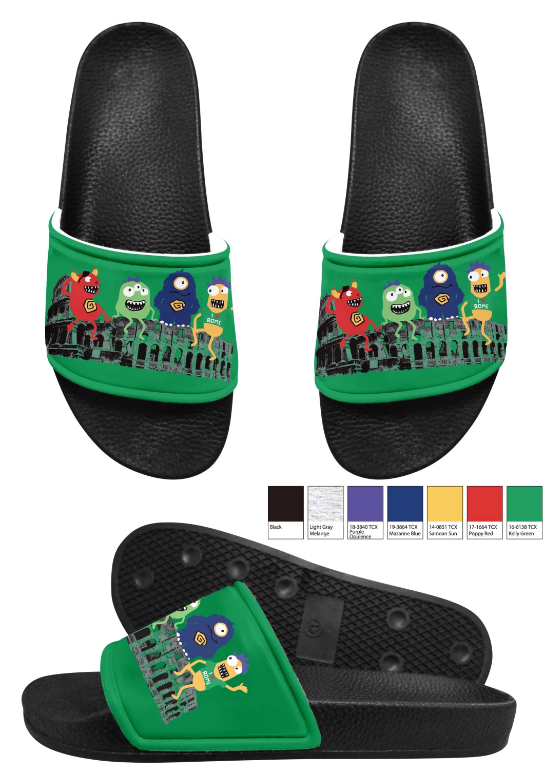 Greatshoe OEM Branded Design Soft PU Cartoon Slipper Footwear Sandal