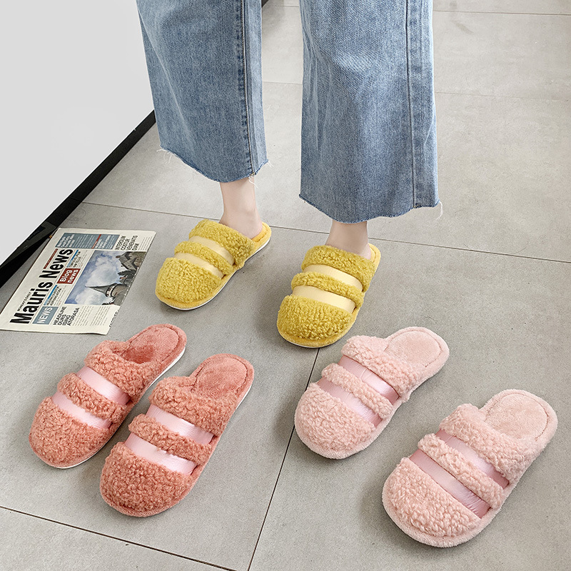 2020 Best Selling Men Wholesale Fur Slippers Women Fashion Plush Flat Slides Sandals Beryliya Indoor Slippers