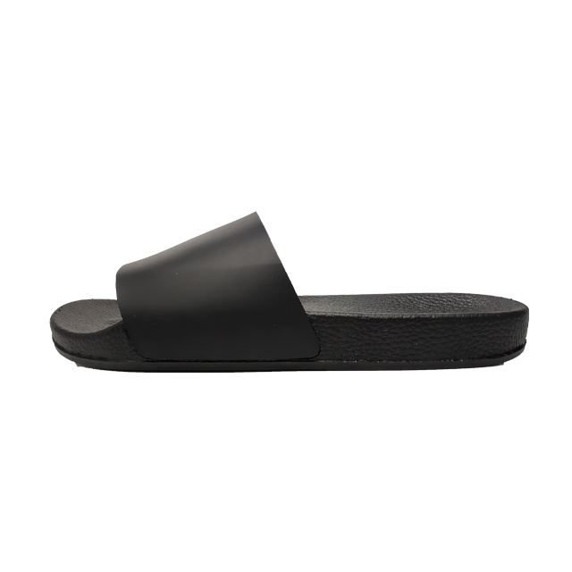 Greatshoe Lightweight Custom Slide Sandals, Black PVC Indoor and Outdoor Slippers for Men