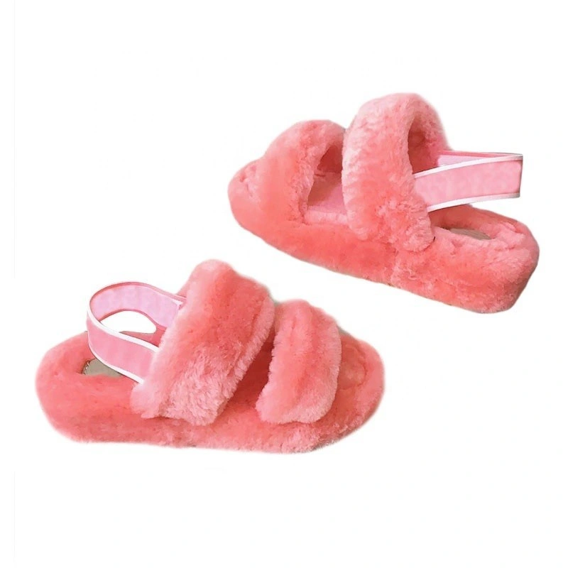 Wholesale Fur Slides for Women Ladies 2 Strap Sandals Factory Wholesales Slippers