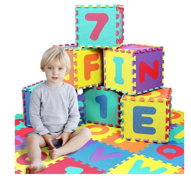 Alphabet and Numbers, 9 Tiles (Each Tile Measures 12 X 12 Inch for a Total Coverage of 9 Square Feet) Foam Puzzle Play Mat