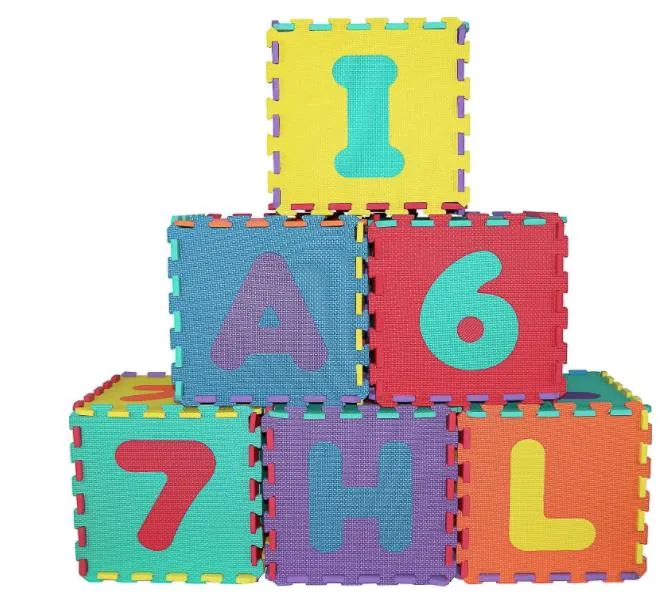 Alphabet and Numbers, 9 Tiles (Each Tile Measures 12 X 12 Inch for a Total Coverage of 9 Square Feet) Foam Puzzle Play Mat