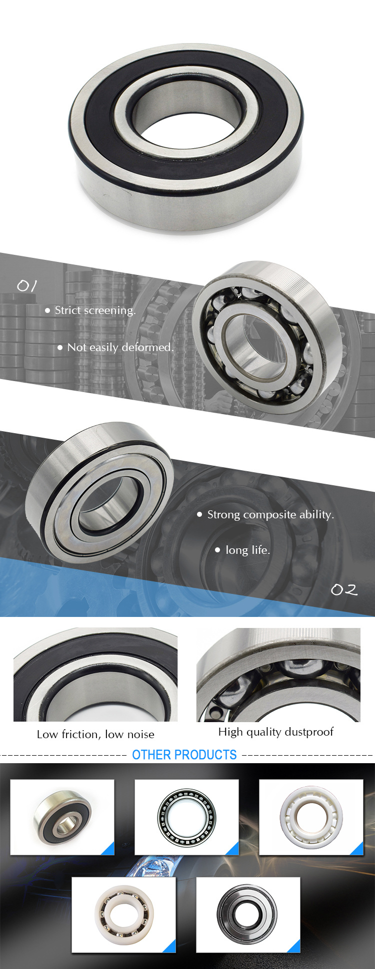 Two Metal Shield Enclosed Radial 6205zz Deep Groove Ball Bearing