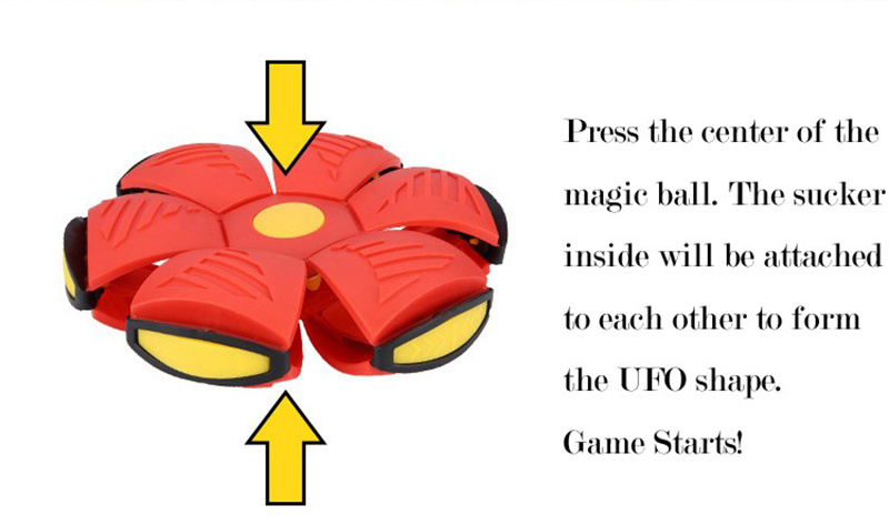 New Cute Magic UFO Deformable Flying Saucer Ball with Light Magic Vent Ball Toy