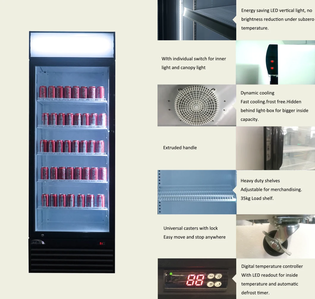 Commercial Glass Door Beverage Display Cooler Drinks Fridge