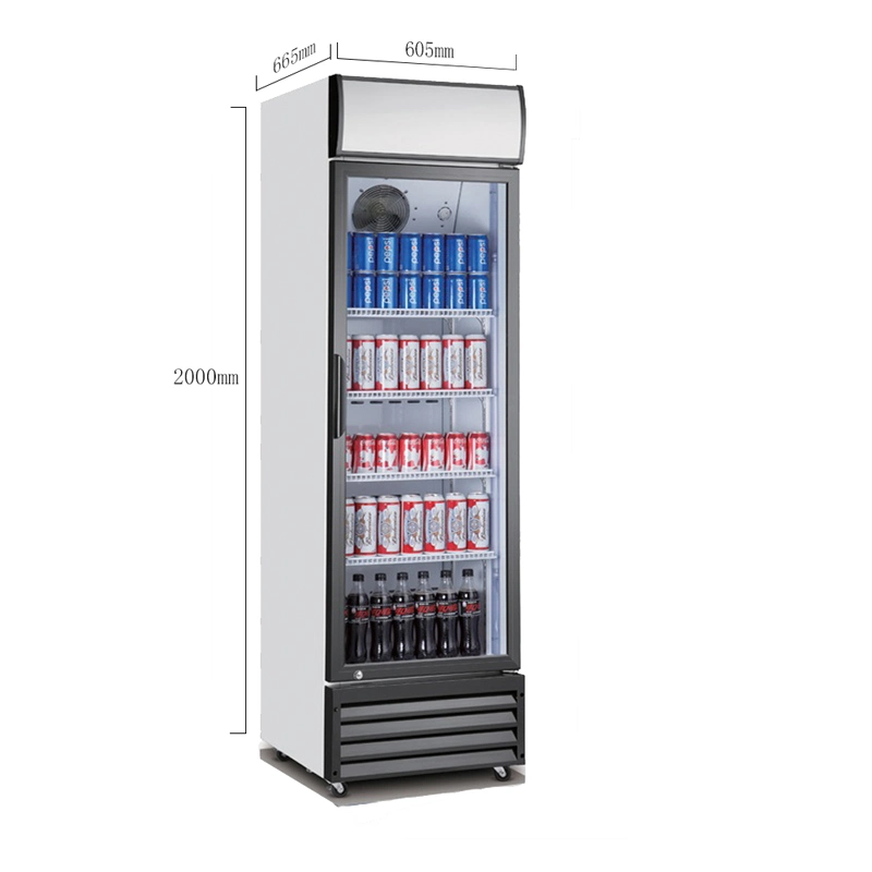 Single Door Display Cooler 380L for Pepsi and Cola6single Door Display Cooler 380L for Pepsi and Cola 360L Upright Cooler Commercial Refrigerator