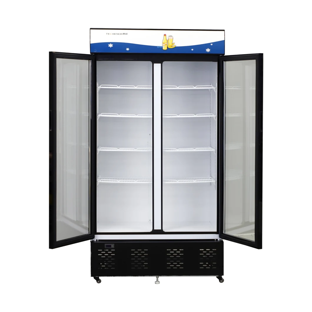 1076L Supermarket Commercial Refrigerator Cooler Upright display Freezer
