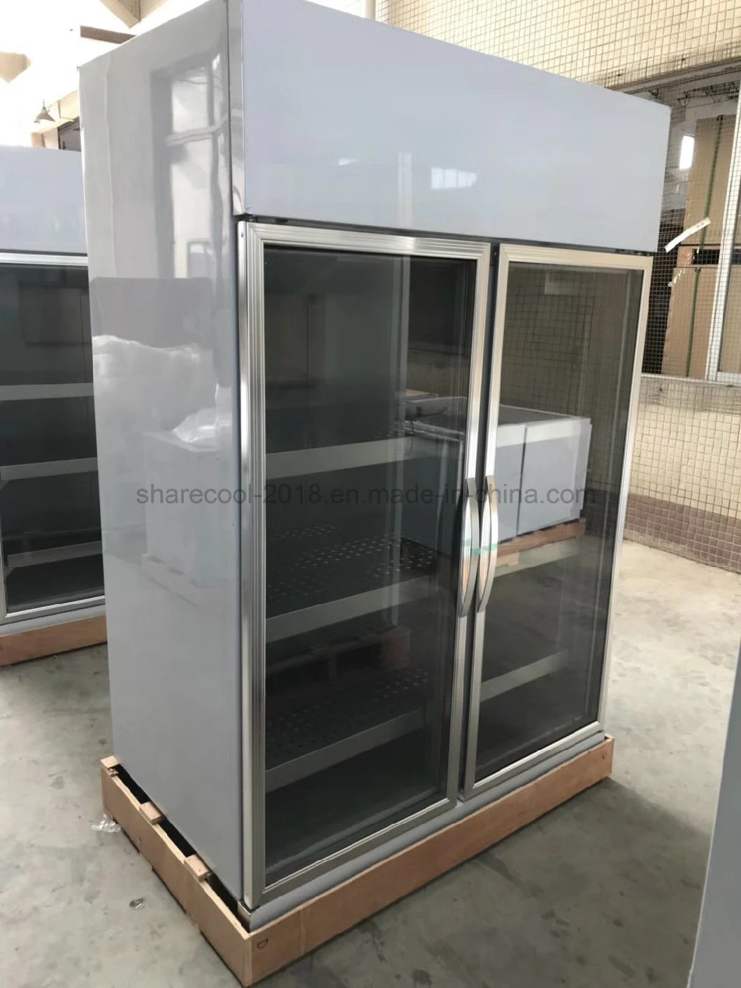 Stainless Steel Fridge Freezer with Glass Door