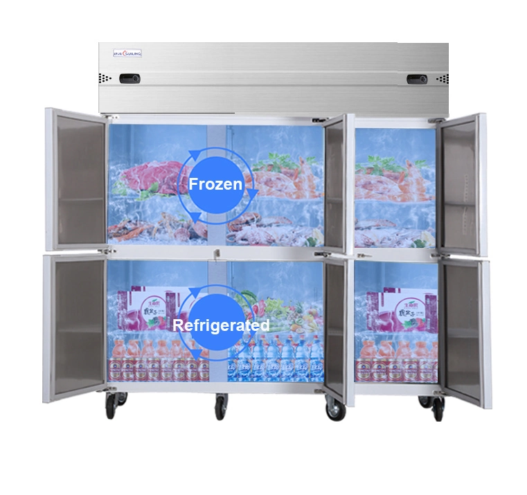 Commercial Kitchen 2 4 6 Door Freezer and Refrigerator Commercial Fridge for Restaurant Hotel Salad Bar