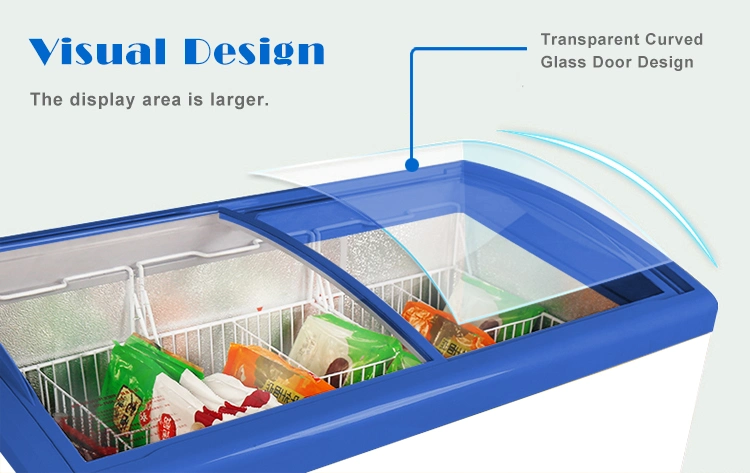 160L Mini Ice Cream Chest Freezer Showcase Sliding Glass Door Display Freezer