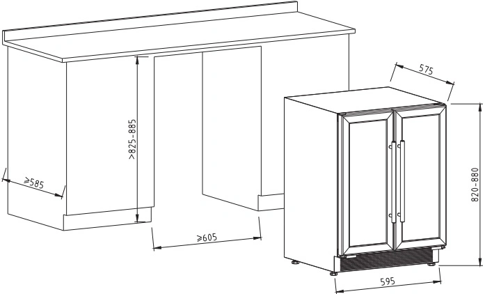 Ce RoHS Certification Products Built in or Freestanding Installation Compressor Wine Cooler