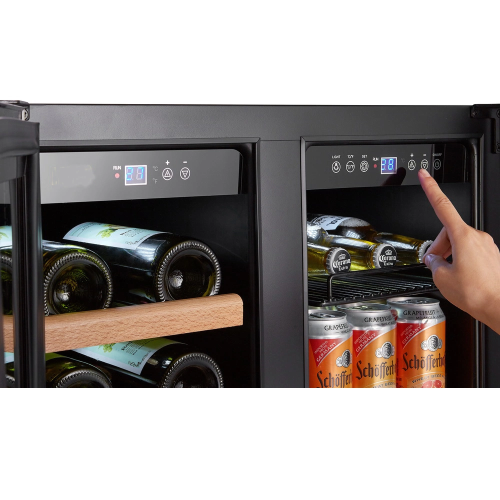 Professional 130L Side by Side Beverage Cooler and Wine Cooler