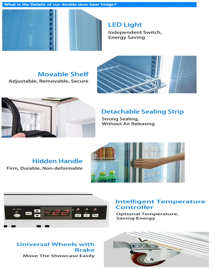 Customized Glass Door Refrigerator Supermarket Chiller Fridge Drink Freezer