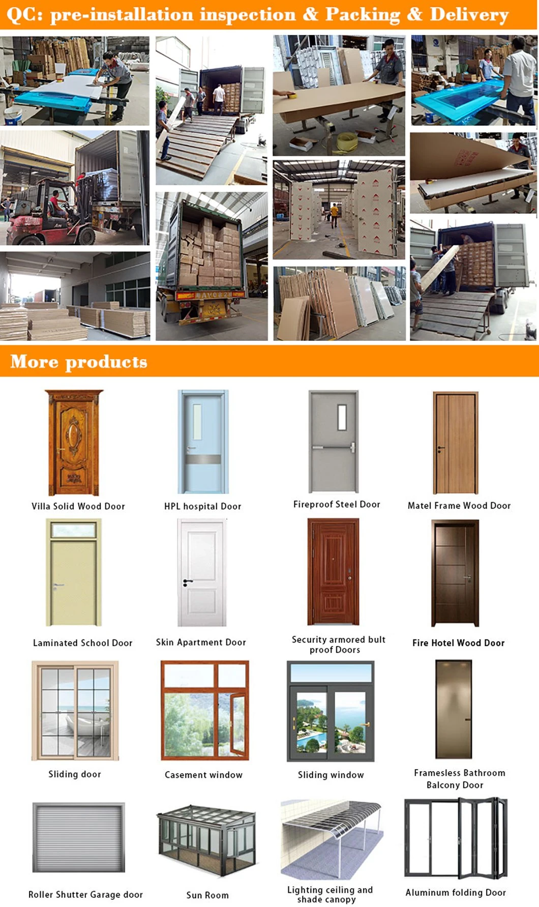 Security Door PVC Door Glass Sliding Door Wooden Door Composite Door