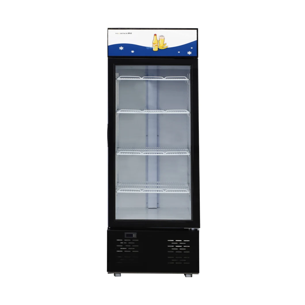 267L Factory Supplier No Frost Fridge Refrigerator Vertical Single Glass Door Soft-Drinks Display Showcase