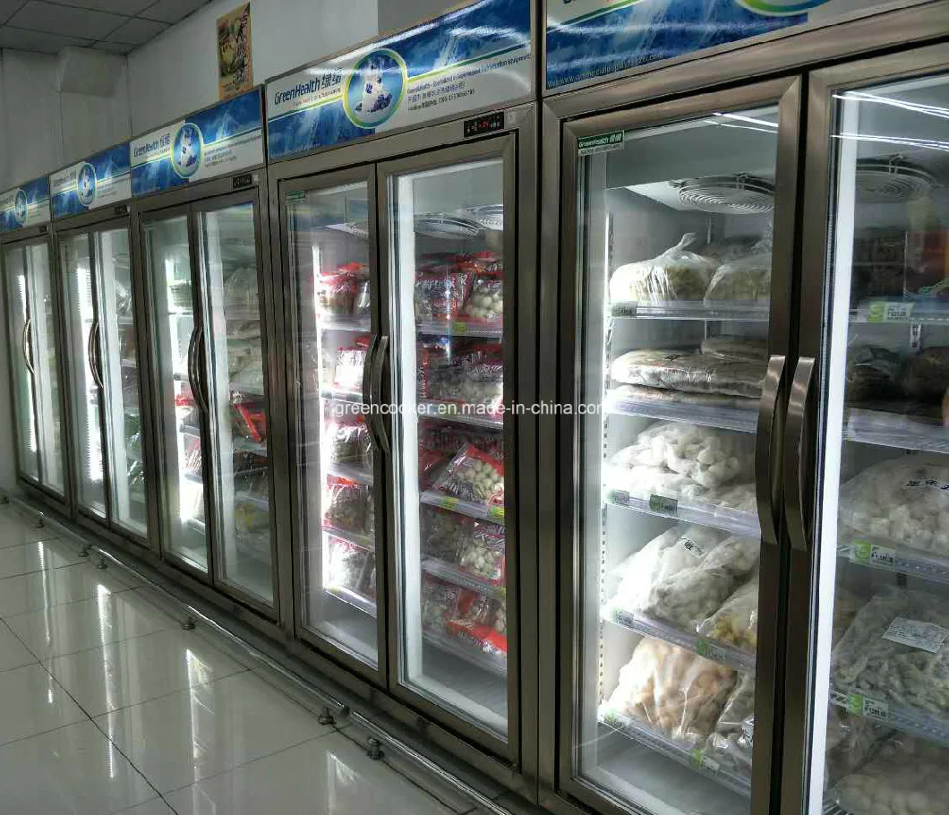 Supermarket Commercial Upright Display Showcase Freezer for Frozen Food