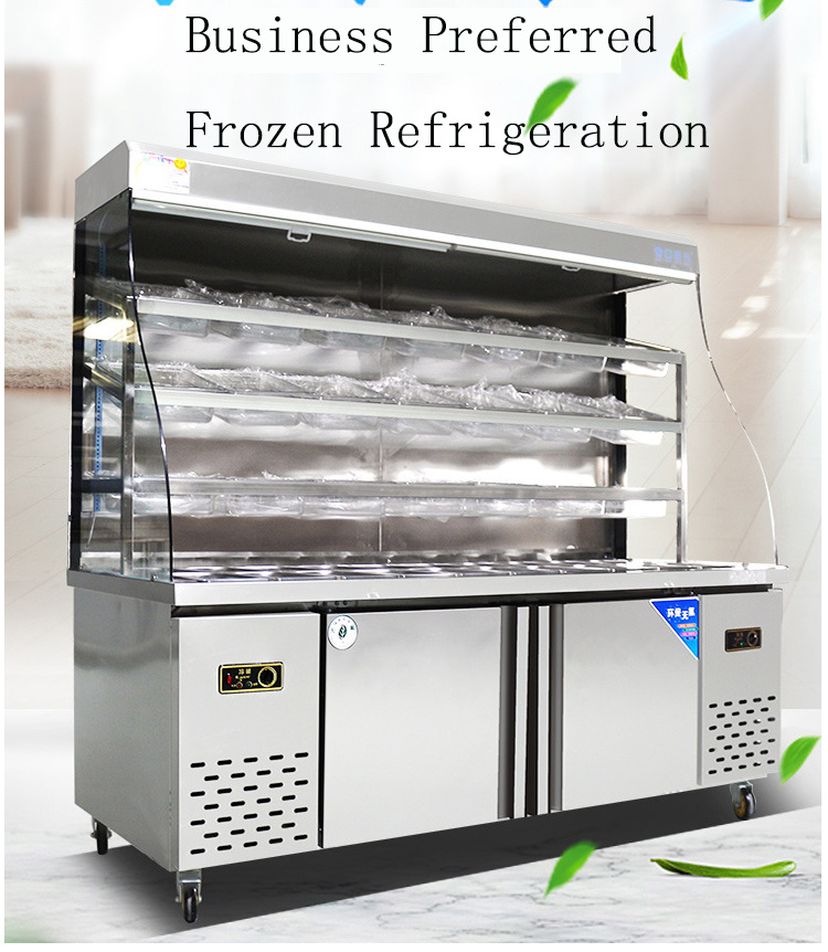 Malatang Salad Bar Upright Showcase Cooler Chiller Cooler Restaurant Fridge