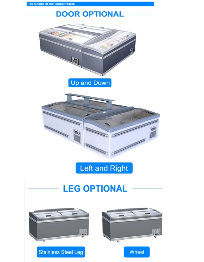 Commercial Supermarket Frozen Food Display Chest Island Deepfreezer Showcase