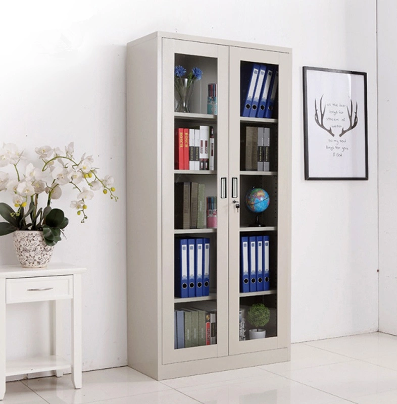 High Capacity Office Furniture Full Glass Door Steel File Cabinet Display Book Storage Shelf Cabinet