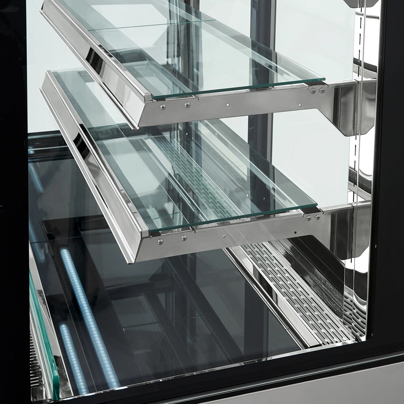 Commercial No Frost System Display Clear Glass Showcase for Cake