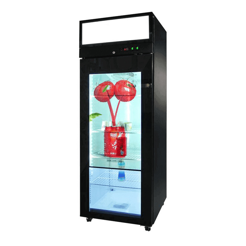 LCD Touch Screen Display Refrigerator Upright Showcase 37inch Beverage Fridge Cooler High Quality Freezer