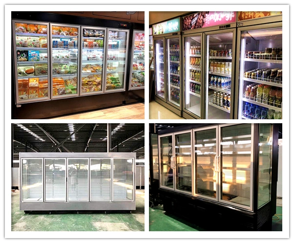 Drinks Display Double Glass Door Fridge in Optional Colors for Kitchen&Supermarkets